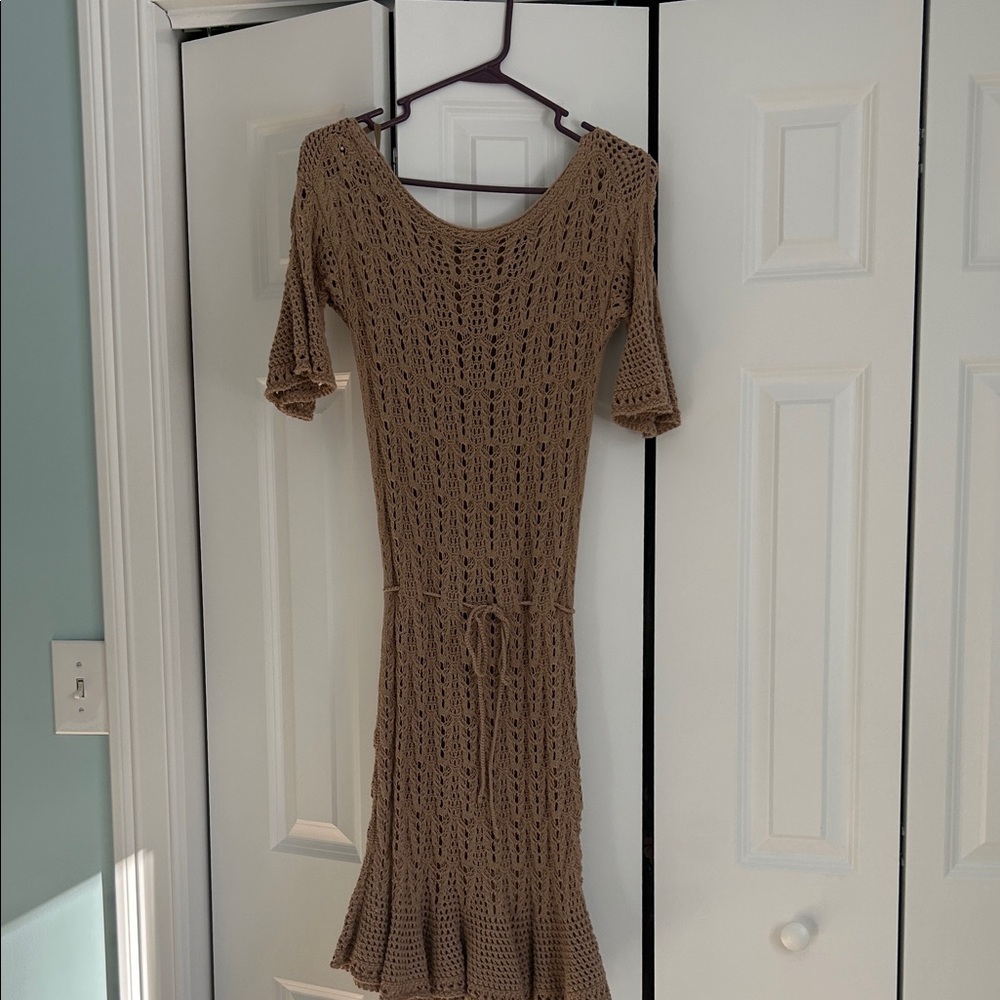 Moda International Brown Knit Midi Dress
